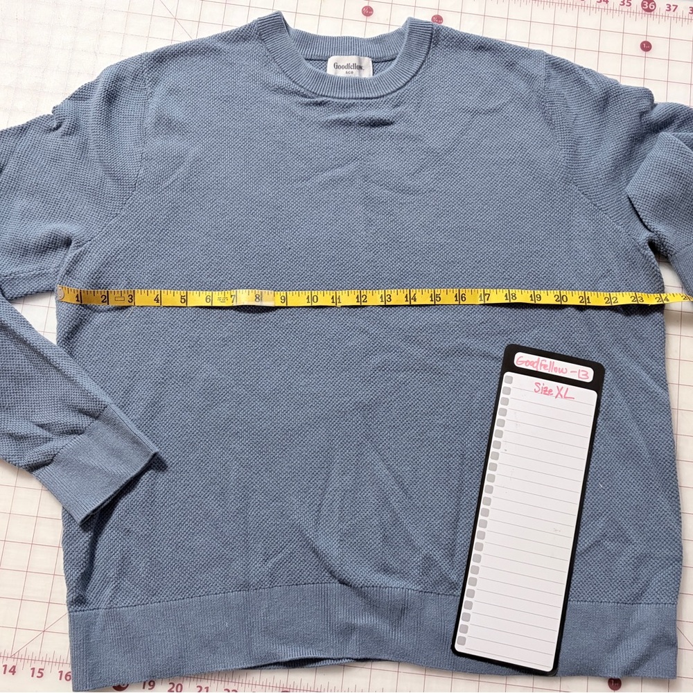Goodfellow & Co Men's Textured Blue Crewneck Sweater